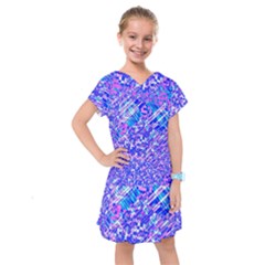 Root Humanity Bar And Qr Code Combo In Purple And Blue Kids  Drop Waist Dress by WetdryvacsLair