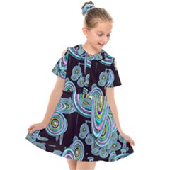 Concentric Circles A Kids  Short Sleeve Shirt Dress by PatternFactory