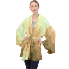 Wonderful Gradient Shades 6 Long Sleeve Velvet Kimono  by PatternFactory