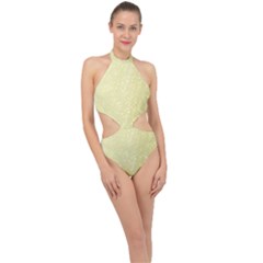 Jubilee Soft Golden Halter Side Cut Swimsuit by PatternFactory