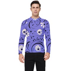 Folk Flowers Pattern  Men s Long Sleeve Rash Guard