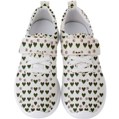 Hearts And Pearls For Love And Plants For Peace Men s Velcro Strap Shoes