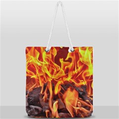 Fire-burn-charcoal-flame-heat-hot Full Print Rope Handle Tote (large) by Sapixe