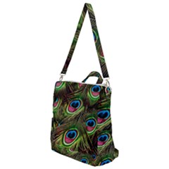 Peacock-feathers-plumage-pattern Crossbody Backpack by Sapixe