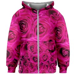 Pink-flowers-roses-background Kids  Zipper Hoodie Without Drawstring