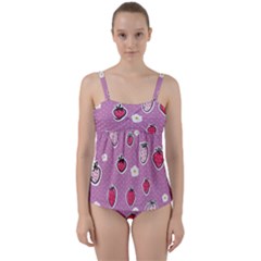 Juicy Strawberries Twist Front Tankini Set by SychEva