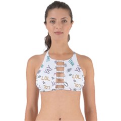 Doodle Pattern Perfectly Cut Out Bikini Top by Sapixe