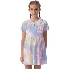 Tie Dye Pattern Colorful Design Kids  Asymmetric Collar Dress