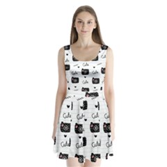 Cute Cameras Doodles Hand Drawn Split Back Mini Dress 