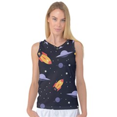 Cosmos Rockets Spaceships Ufos Women s Basketball Tank Top