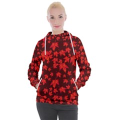 Red Oak And Maple Leaves Women s Hooded Pullover by Daria3107