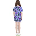 Purple Flower On Lilac Kids  Tee and Sports Shorts Set View2