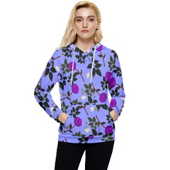 Purple Flower On Lilac Women s Lightweight Drawstring Hoodie by Daria3107