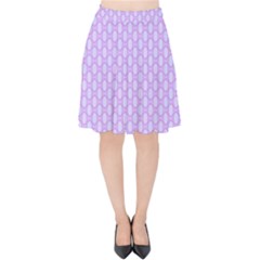 Soft Pattern Lilac Velvet High Waist Skirt by PatternFactory