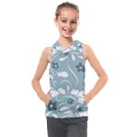 Folk flowers pattern Floral surface design Seamless pattern Kids  Sleeveless Hoodie