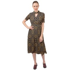 Art Deco Vector Pattern Keyhole Neckline Chiffon Dress by webstylecreations