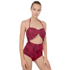 Amaranth Scallop Top Cut Out Swimsuit