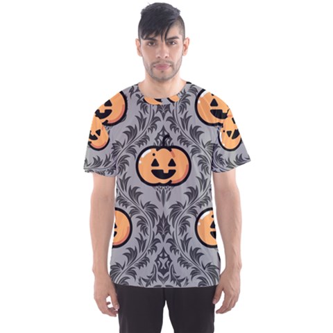 Pumpkin Pattern Men s Sport Mesh Tee by NerdySparkleGoth