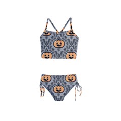 Pumpkin Pattern Girls  Tankini Swimsuit by InPlainSightStyle