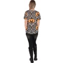 Pumpkin Pattern Women s V-Neck Scrub Top View4