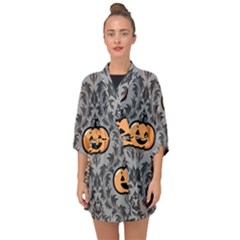 Pumpkin Pattern Half Sleeve Chiffon Kimono by NerdySparkleGoth