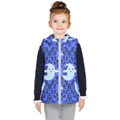 Ghost Pattern Kids  Hooded Puffer Vest by NerdySparkleGoth