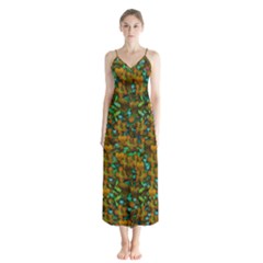 Love Forest Filled With Respect And The Flower Power Of Colors Button Up Chiffon Maxi Dress by pepitasart