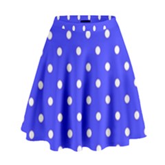 1950 Purple Blue White Dots High Waist Skirt