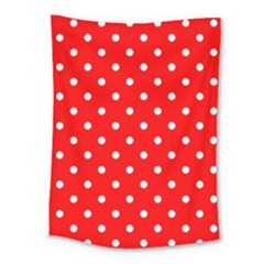 1950 Red White Dots Medium Tapestry by SomethingForEveryone