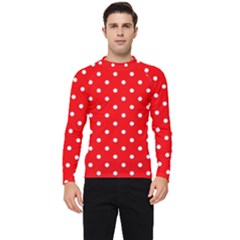 1950 Red White Dots Men s Long Sleeve Rash Guard