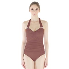 Burnt Sienna Halter Swimsuit by kiernankallan