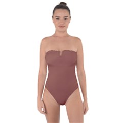 Burnt Sienna Tie Back One Piece Swimsuit by kiernankallan