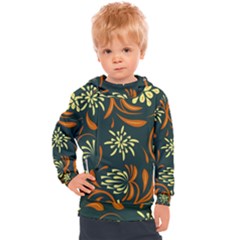 Folk Flowers Pattern Floral Surface Kids  Hooded Pullover by Eskimos