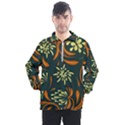 Folk flowers pattern Floral surface Men s Half Zip Pullover View1