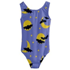 Bats With Yellow Moon Kids  Cut-out Back One Piece Swimsuit by SychEva