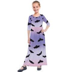 The Bats Kids  Quarter Sleeve Maxi Dress by SychEva