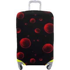 Red Drops On Black Luggage Cover (large) by SychEva