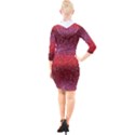 Red Sequins Quarter Sleeve Hood Bodycon Dress View2