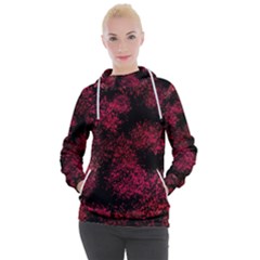 Red Abstraction Women s Hooded Pullover by SychEva