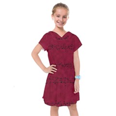 Black Splashes On Red Background Kids  Drop Waist Dress by SychEva