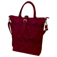 Black Splashes On Red Background Buckle Top Tote Bag by SychEva