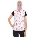 Red Drops On White Background Women s Button Up Vest View1