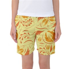 Folk Flowers Pattern Women s Basketball Shorts by Eskimos