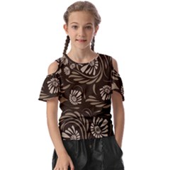 Folk Flowers Pattern  Kids  Butterfly Cutout Tee