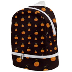 Halloween Pumpkins Pattern, Witch Hat Jack O  Lantern Zip Bottom Backpack by Casemiro