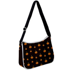 Halloween Pumpkins Pattern, Witch Hat Jack O  Lantern Zip Up Shoulder Bag by Casemiro