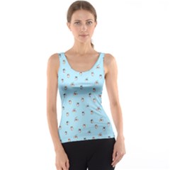 Cute Kawaii Dogs Pattern At Sky Blue Tank Top by Casemiro