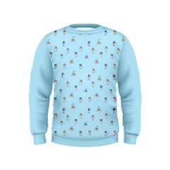 Cute Kawaii Dogs Pattern At Sky Blue Kids  Sweatshirt by Casemiro