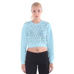 Cute Kawaii Dogs Pattern At Sky Blue Cropped Sweatshirt by Casemiro