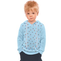 Cute Kawaii Dogs Pattern At Sky Blue Kids  Overhead Hoodie by Casemiro